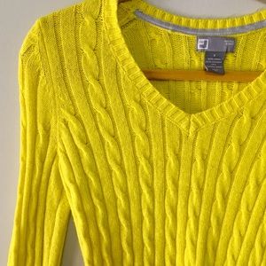 JcP Bright Yellow V-neck Sweater, Small